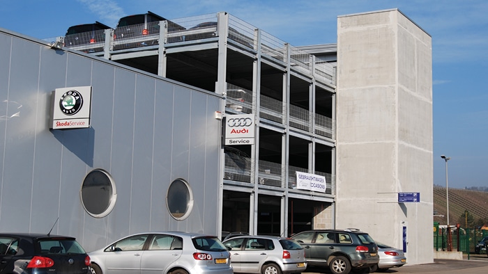 Evo-Park - Construction d'un parking aérien métallique pour un concessionnaire automobile